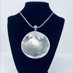 Mother of Pearl Gray Sterling Silver Pendant